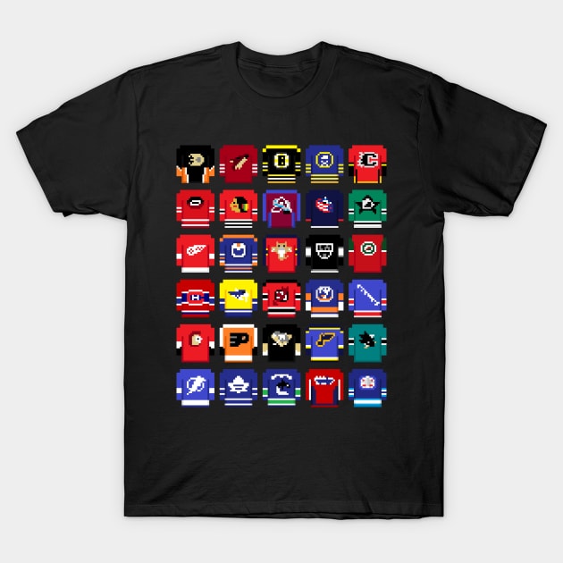 8-Bit Hockey Jerseys T-Shirt by Alcreed